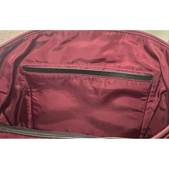 Kelsey Medium Top-Zip Nylon Shoulder/Tote Bag in Burgundy - Picture 9 of 15